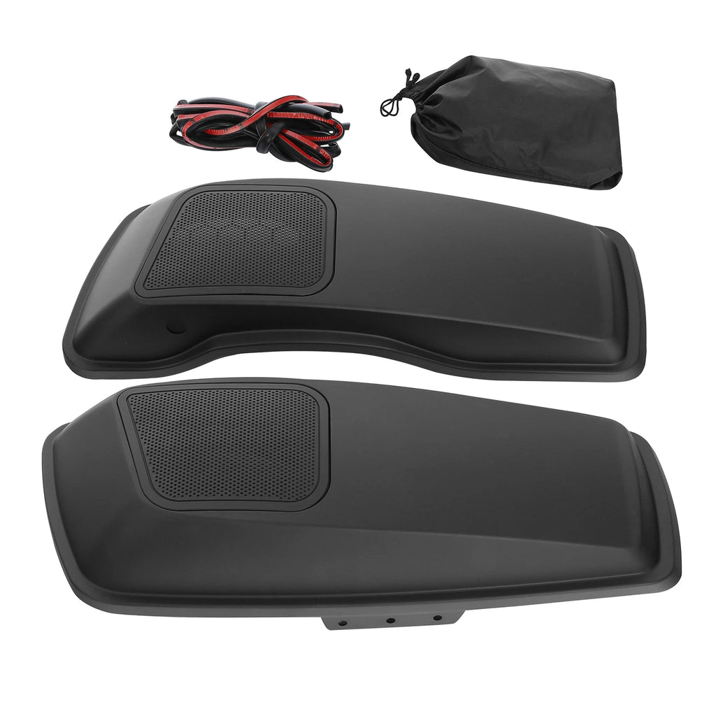 Matte Black Saddlebag Lid Speaker Grills for Harley Touring (2014–2024)
