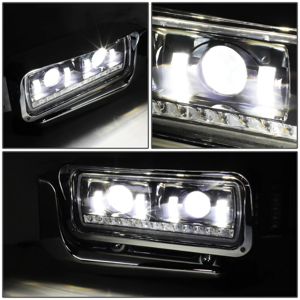 LED DRL Sequential Signal Projector Headlights for Peterbilt 359 379 389 (1981–2021)