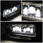 LED DRL Sequential Signal Projector Headlights for Peterbilt 359 379 389 (1981–2021)
