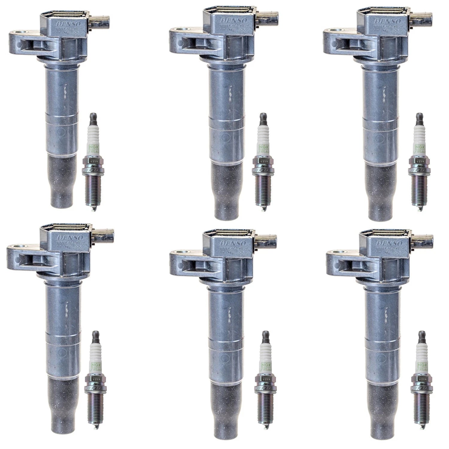 Set of 6 Ignition Coils & NGK Platinum Spark Plugs for Borrego Genesis (2009–2016)
