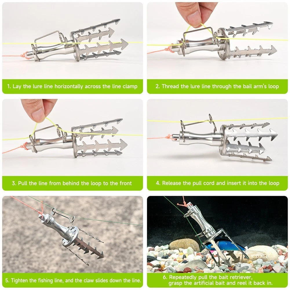 Fishing Lure Retriever Snag Clamp with 30m Rope