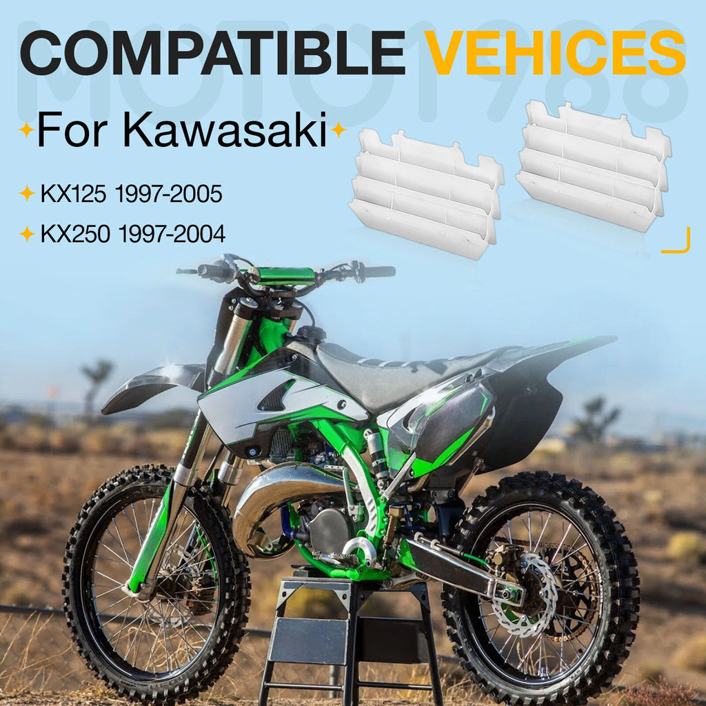 Radiator Guard Shield Louver Vent for Kawasaki KX125 KX250 (1997–2005)