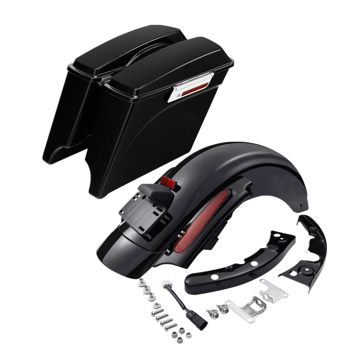 5" Stretched Hard SaddleBags with LED for Harley Electra Glide (2009–2013)
