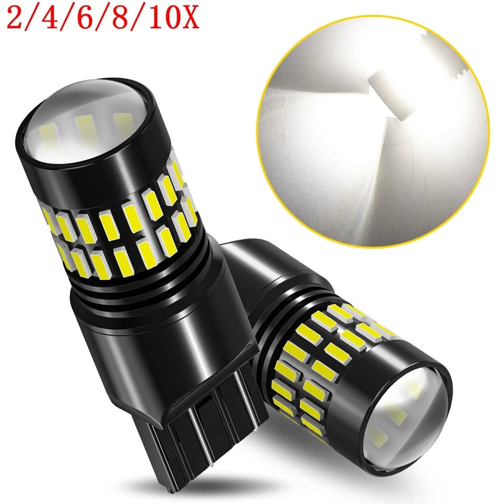 Set of 2 LED White Reverse Stop Turn Signal Bulbs for Make Model