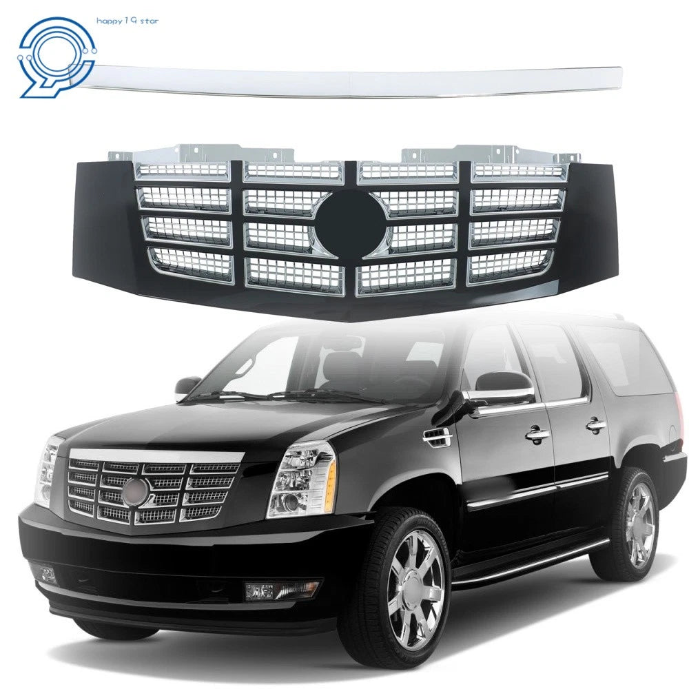 Complete Chrome Grille & Hood Trim Set for Cadillac Escalade ESV (2007–2014)