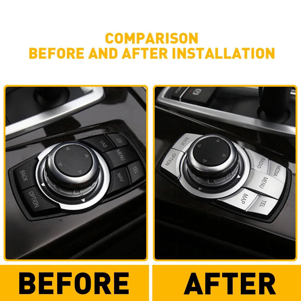 Chrome Multi Media Button Decor Trim for BMW 1 3 4 5 6 X5 X6 (2011–2020)