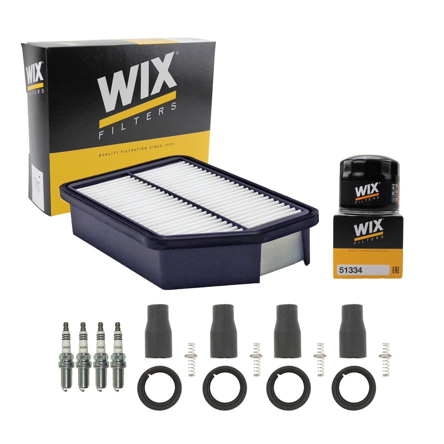 TuneUp Kit with 4 NGK Spark Plugs & Coil Boots for Sportage Tucson (2011–2016)