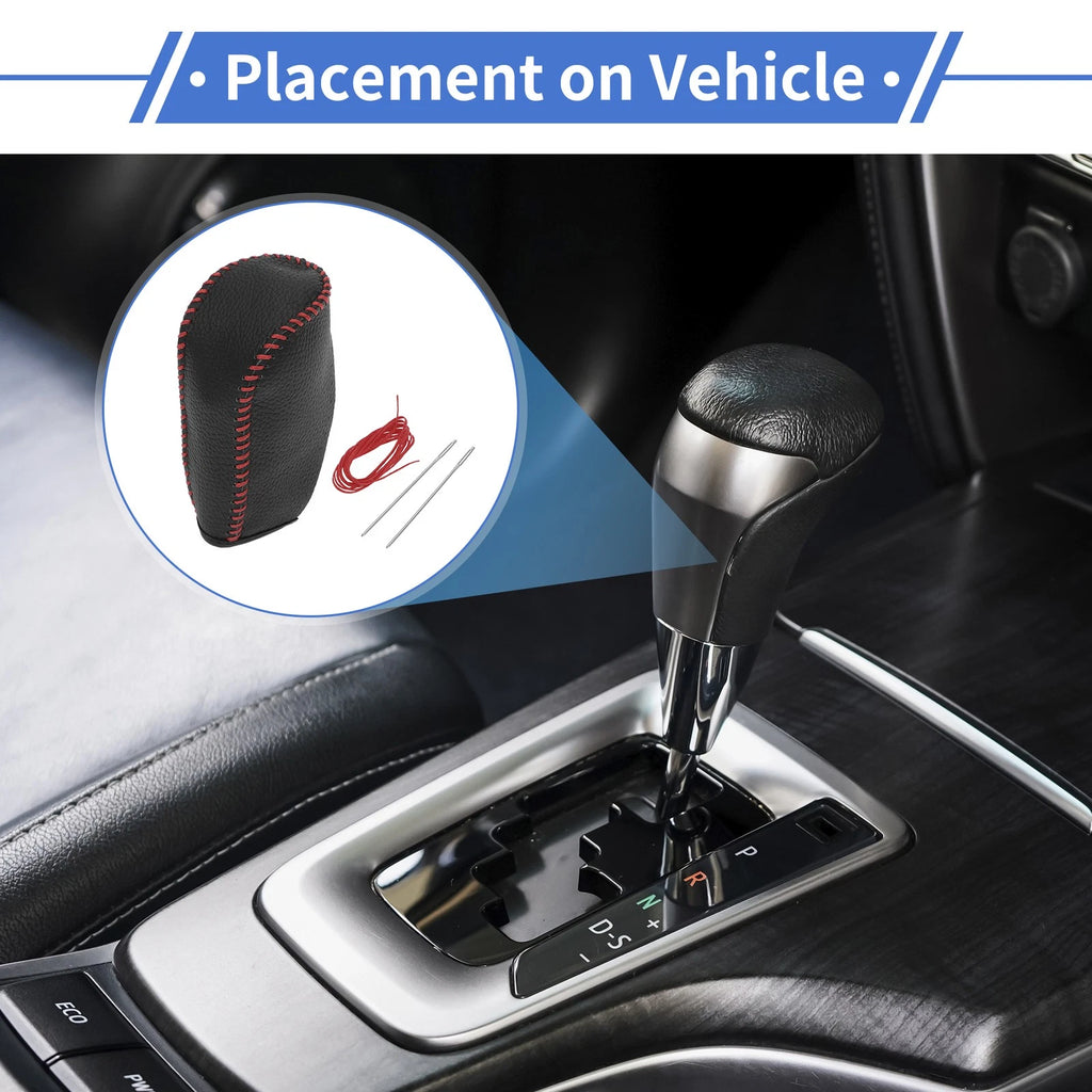 Gear Shift Knob Cover for Hyundai Tucson (2010–2013) Pebbled Black Red