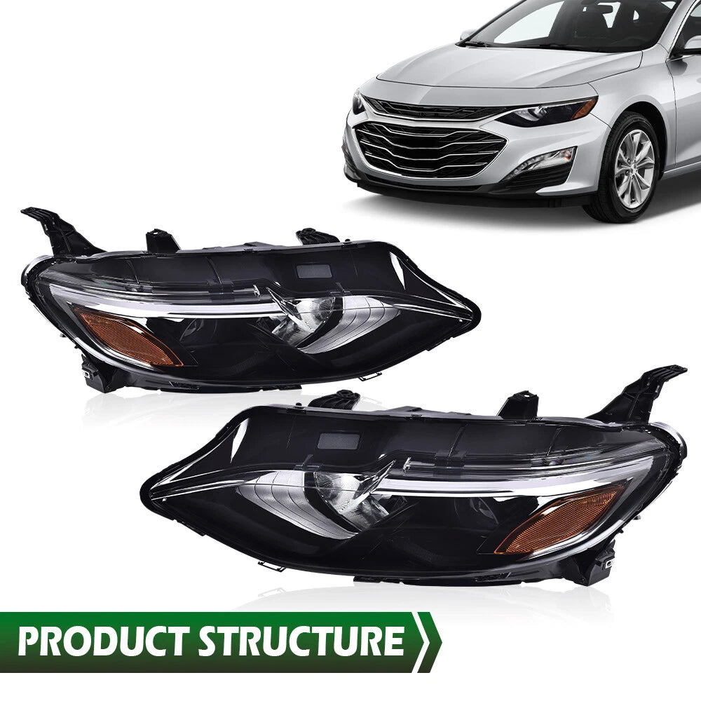 Halogen Headlight Pair for Chevrolet Malibu (2019–2022)