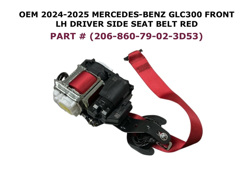 Front Left Seat Belt for Mercedes-Benz GLC 300 (2024–2025) RED 206-860-79-02-3D53