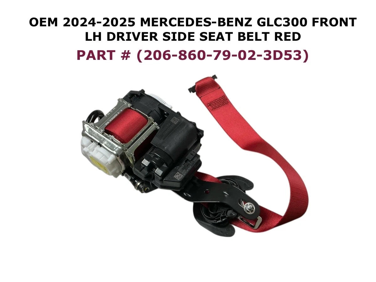 Front Left Seat Belt for Mercedes-Benz GLC 300 (2024–2025) RED 206-860-79-02-3D53