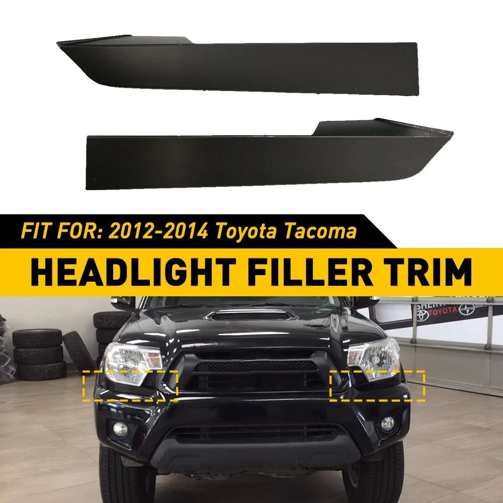L&R Bumper Grille Headlight Filler Trim Panels for Toyota Tacoma (2012–2014)