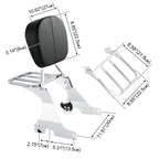 Sissy Bar Backrest Luggage Rack for Harley Sportster XL883 XL1200 (2004–2022)