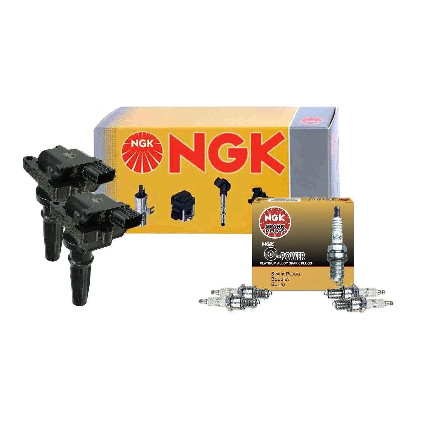 2 Ignition Coils & 4 G-Power Platinum Spark Plugs for Hyundai Kia L4
