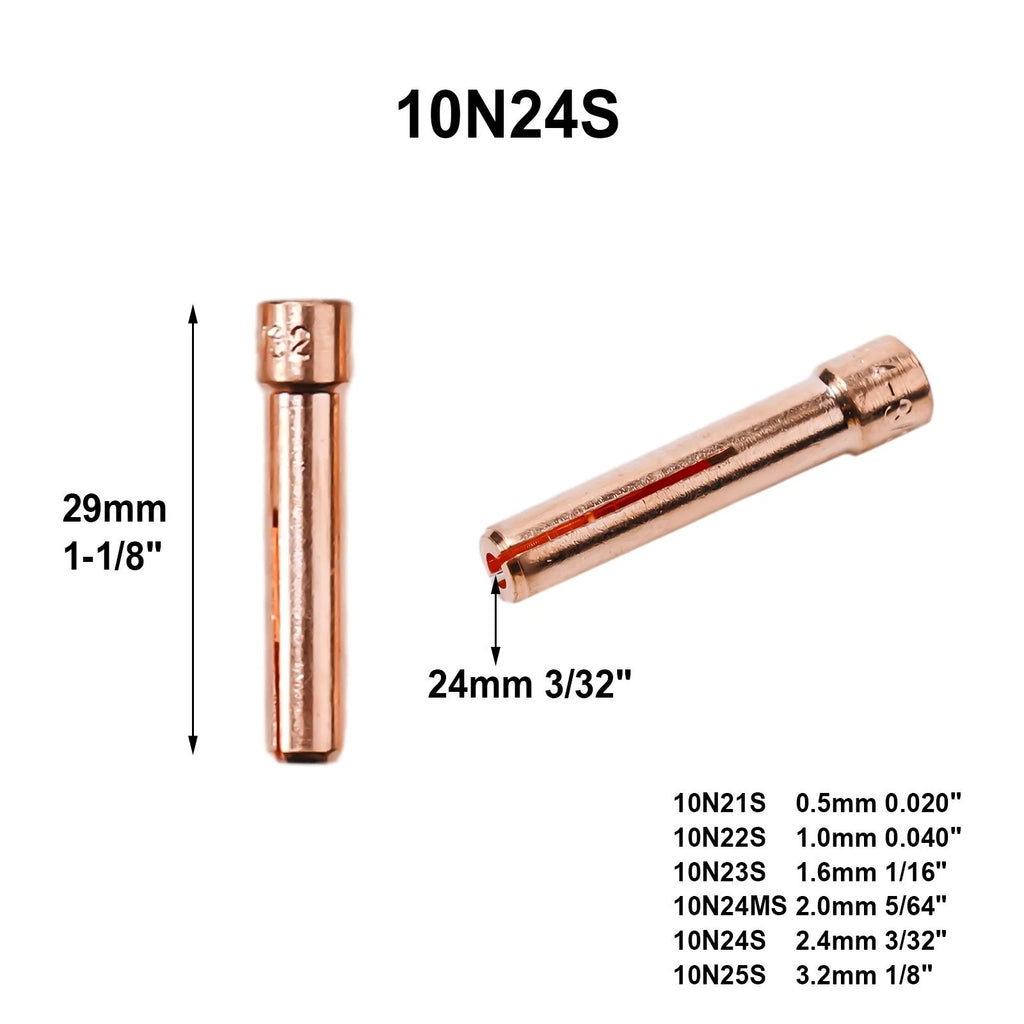 Welding Collet Kit Gas Lens for TIG 17 18 26 (17GL332, 10N24S, 3/32)