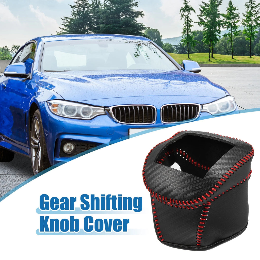 Gear Shifting Knob Cover for Nissan Rogue (2021–2023) PU Leather Black Red