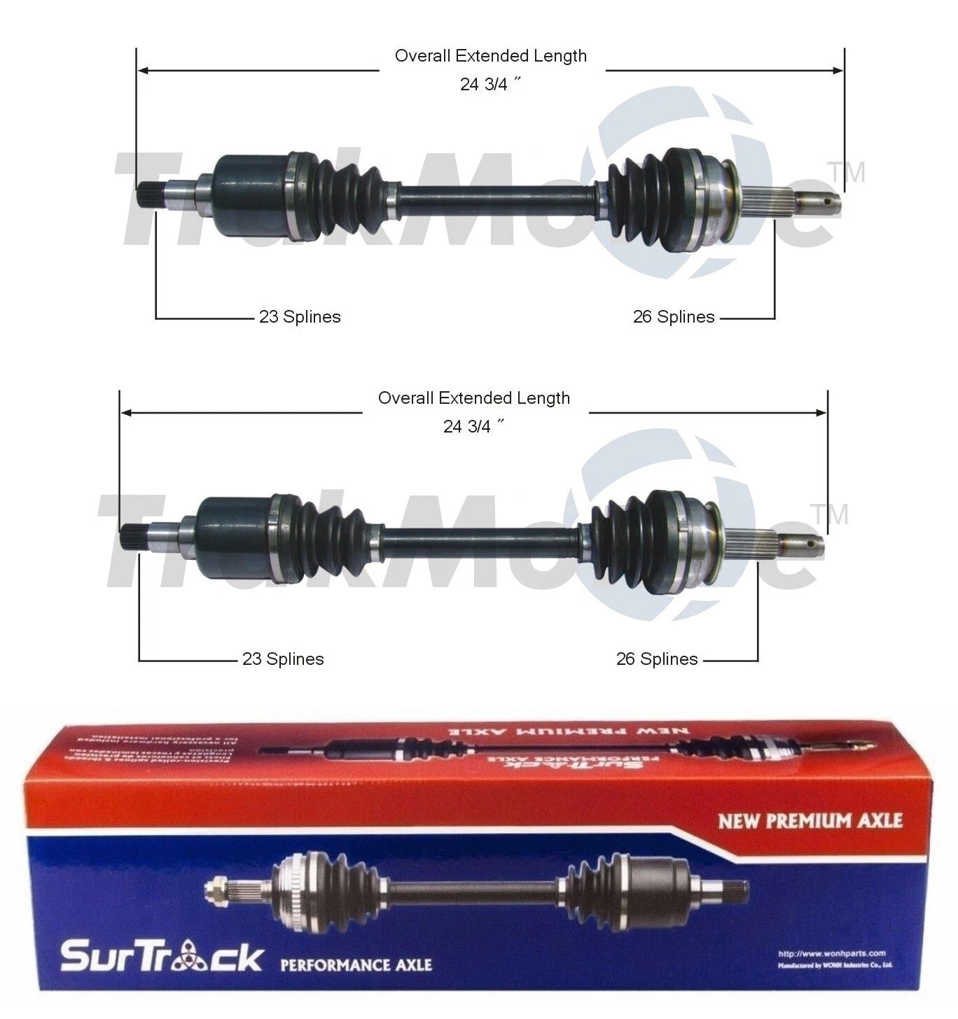 Set of 2 Front CV Axle Shafts for Dodge Charger (2.2L Turbo)
