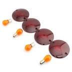 Turn Signal Light Amber Bulbs Lens Cover for Harley Davidson Road King (1994–2010)