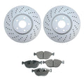 Front Rotors & Akebono EURO Ceramic Brake Pads Kit for Mercedes W220 S430 S500 (2000–2006)