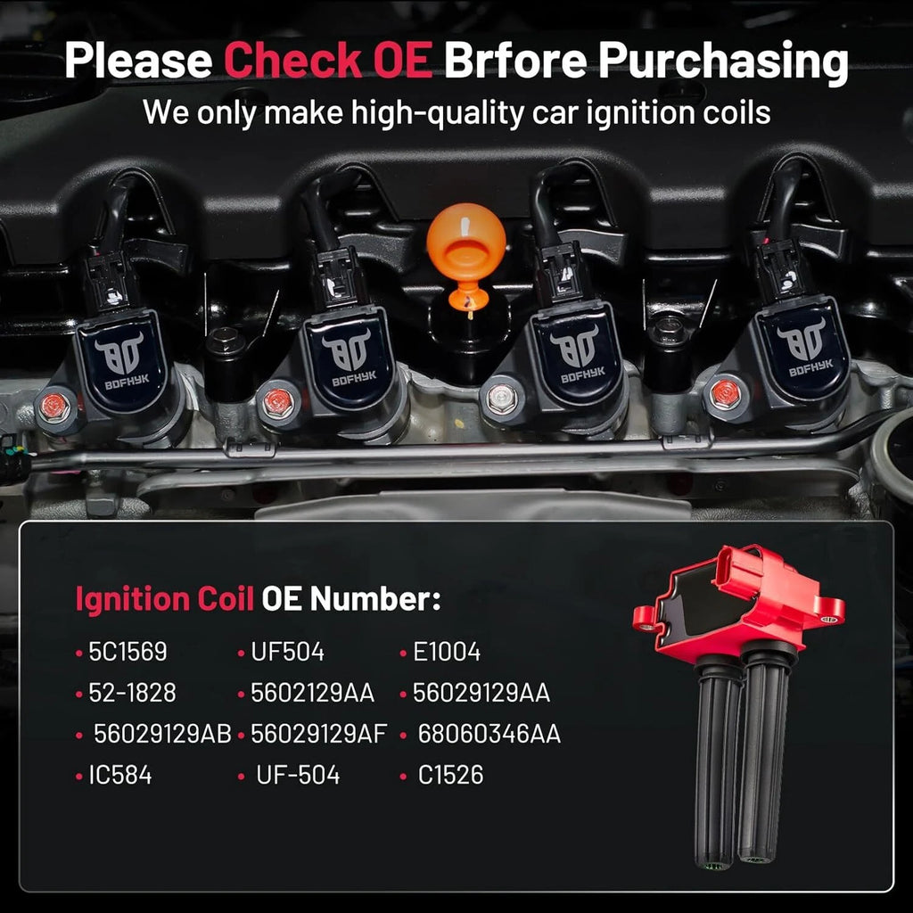 8X Performance Ignition Coil for Chrysler Dodge Jeep Ram 5.7L 6.1L 6.4L V8