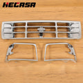 Grille Headlight Door Kit Chrome for Ford F150 F250 F350 Bronco (1992–1997)