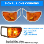 Pair Headlight Bezel Trim for Ford F650 F750 (2000–2015) W/Bulbs