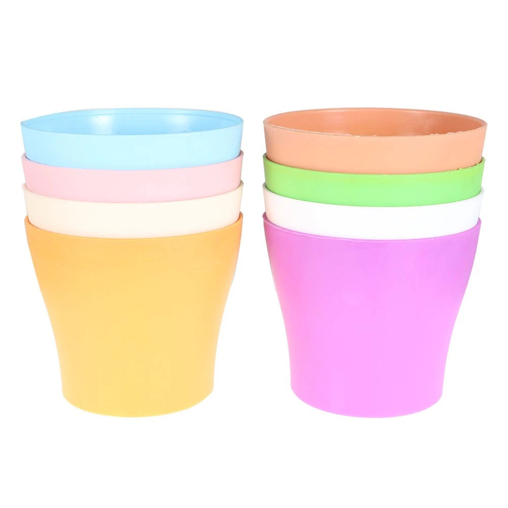 Set of 4 Colorful Plastic Plant Containers for Nursery Seedlings