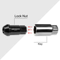 20Pc M12X1.25 Black JDM Open End Aluminum Spline Wheel Lug Nuts + Key