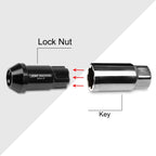 20Pc M12X1.25 Black JDM Open End Aluminum Spline Wheel Lug Nuts + Key