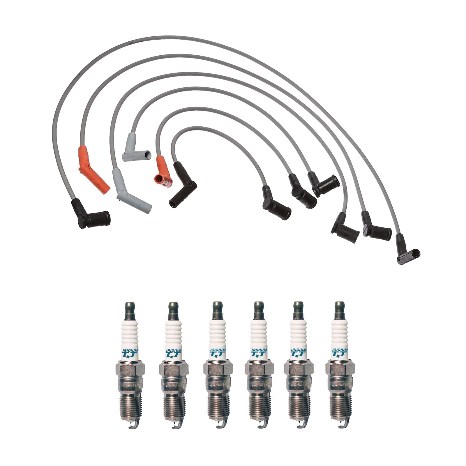 Denso Wire Set & 6 Iridium TT Spark Plugs for Ford Mazda 3.0L V6