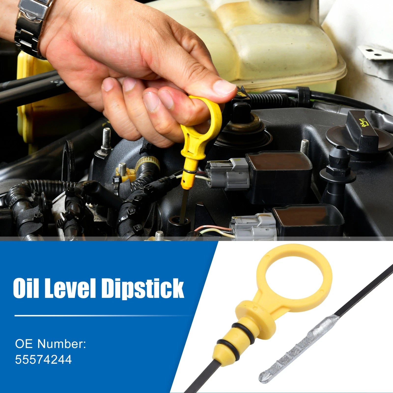 Engine Oil Level Indicator Dipstick for Chevrolet Cruze (2011–2019) No. 55574244 Yellow