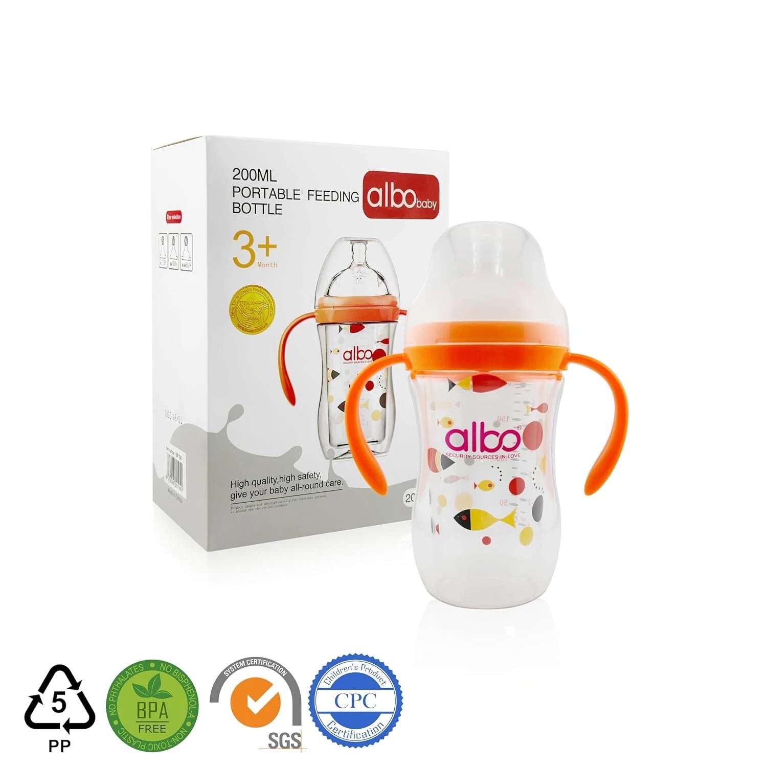 Silicone Nipple Feeding Bottle 7oz/200ML for Baby