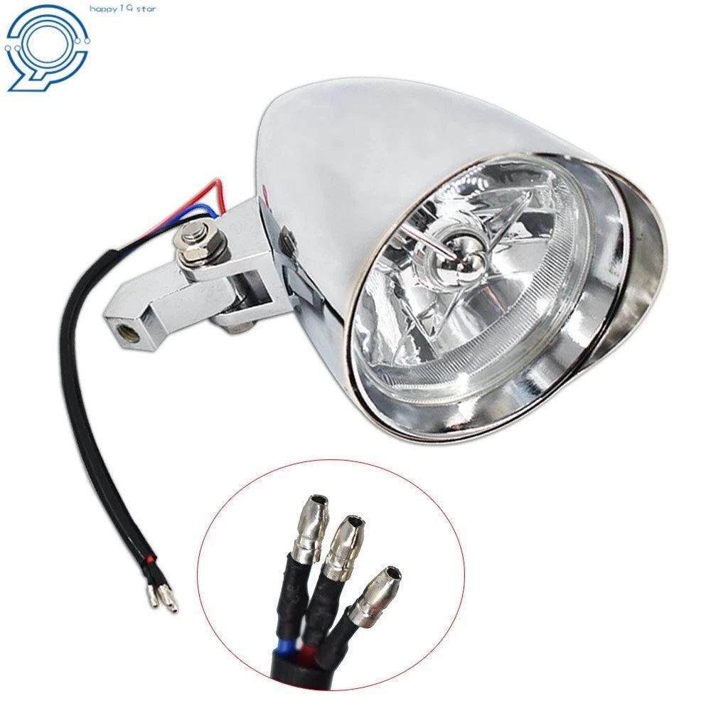 4.5" Chrome Visor Headlight Lamp for Dyna Bobber Chopper 