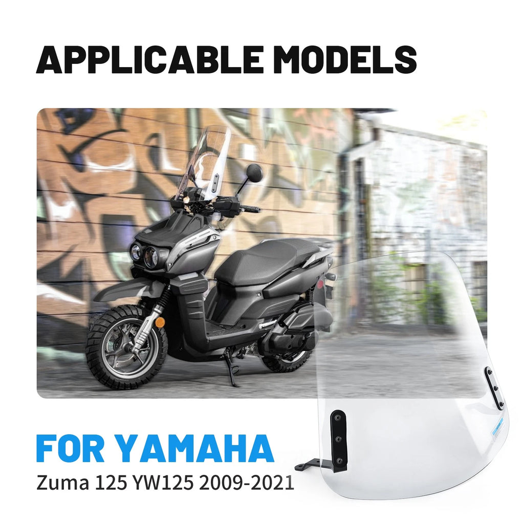 Scooter Windshield Windscreen for Yamaha Zuma 125 (2009–2021)