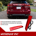 2X Red Lens Rear Bumper Reflectors for Lexus RX350 RX450h (2016–2020)