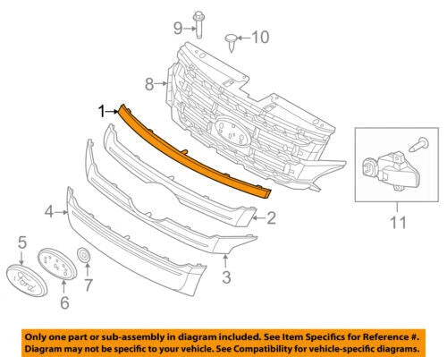 Chrome Upper Grille Trim for Ford Edge (2011-2014)