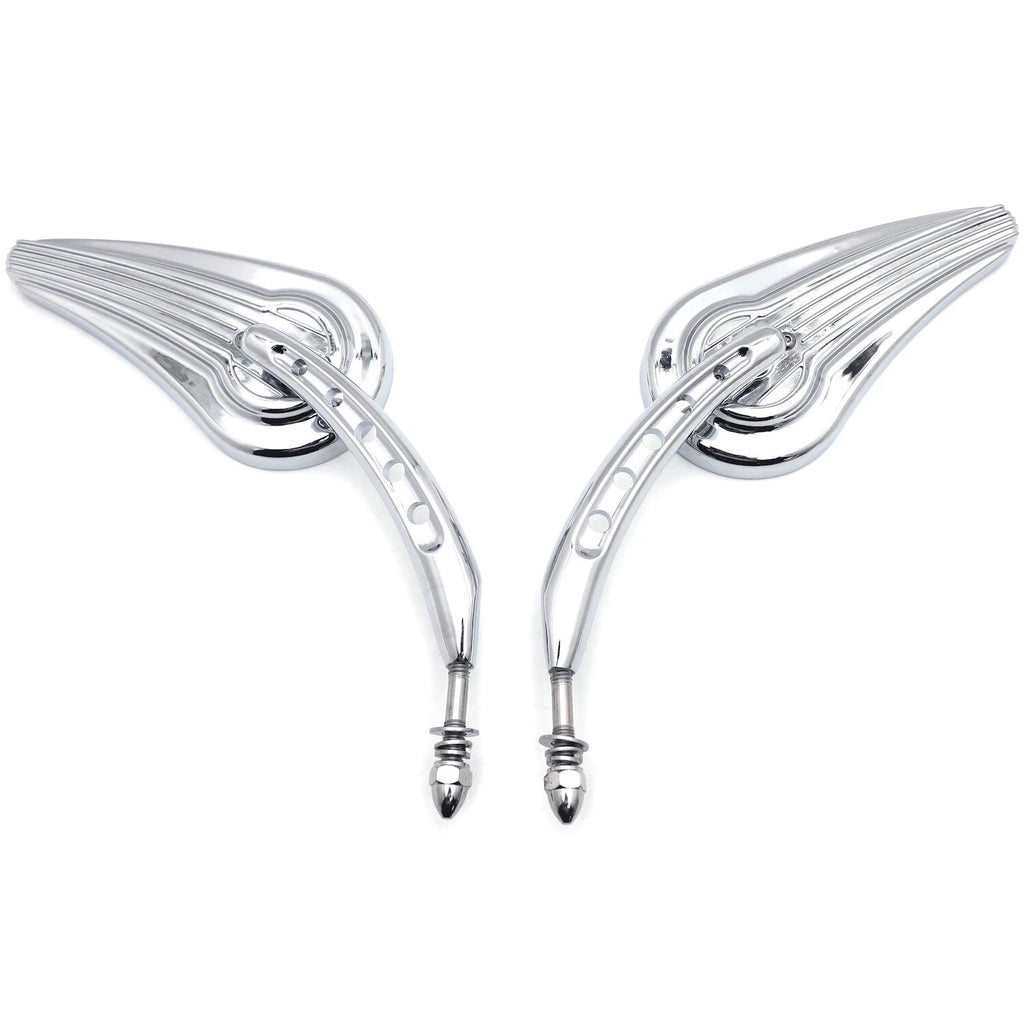 Chrome Raindrop Side Mirrors for Harley Wide Glide, Switchback, CVO, Street Glide