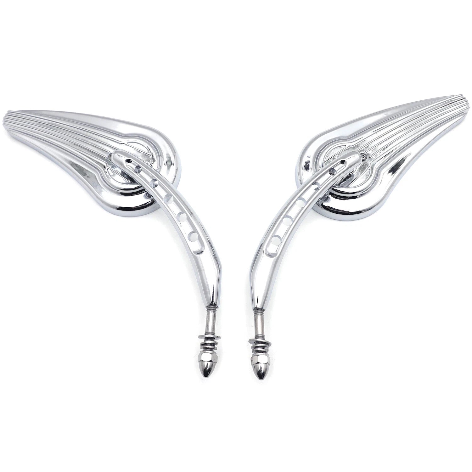 Chrome Raindrop Side Mirrors for Harley Wide Glide, Switchback, CVO, Street Glide