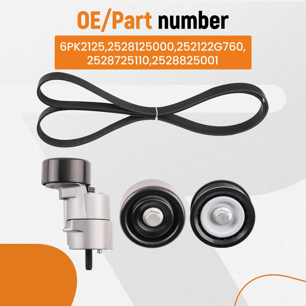 Set of 4 Belt Drive Kits for Hyundai Santa Fe Sport Sonata Tucson (2006–2014)