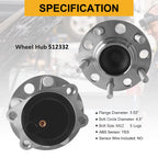 2X Rear Wheel Bearing Hub Assembly for Dodge Avenger Caliber Jeep Patriot (2007–2014)
