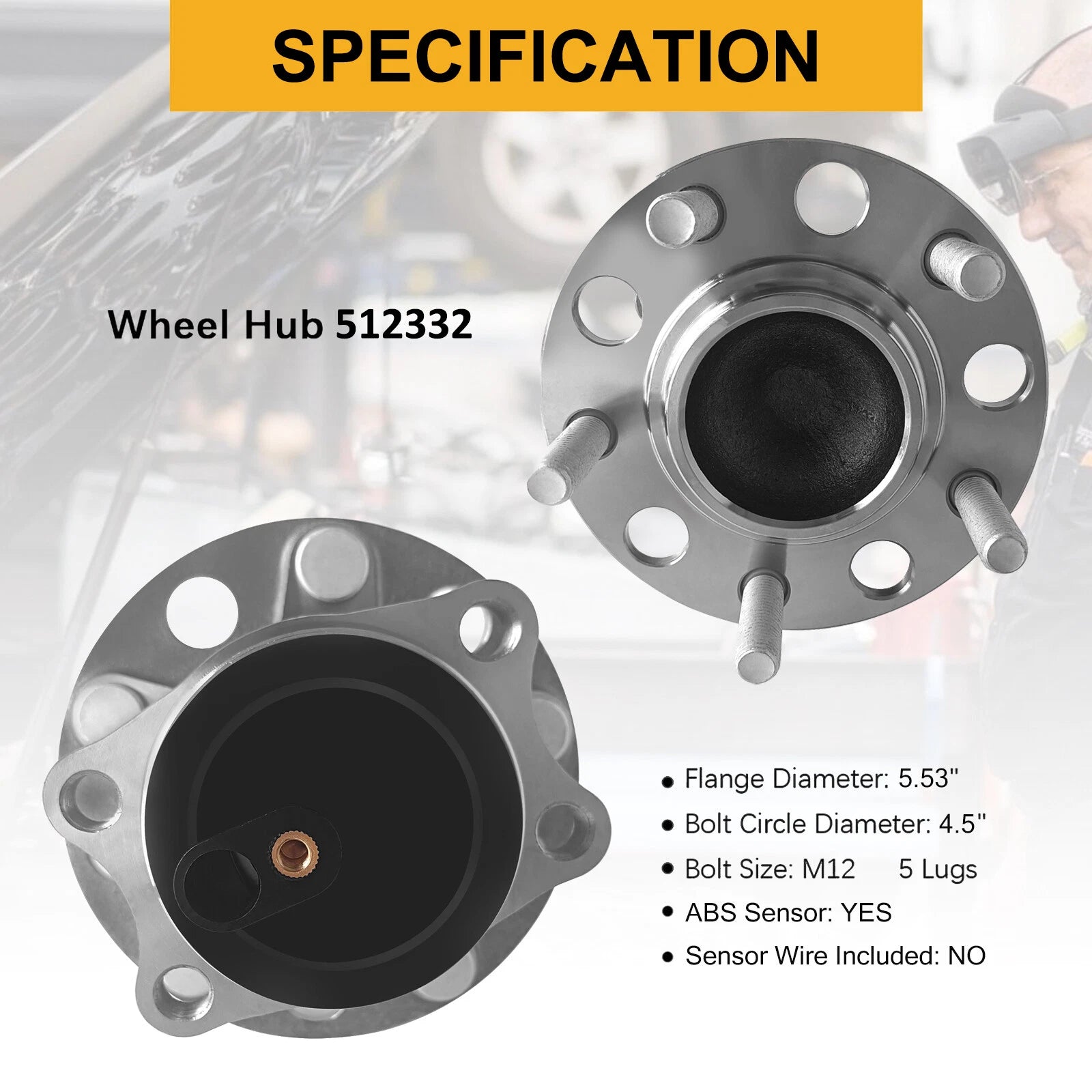 2X Rear Wheel Bearing Hub Assembly for Dodge Avenger Caliber Jeep Patriot (2007–2014)