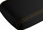 Leather Console Lid Armrest Cover for Dodge Challenger (2008–2014) Orange Stitch