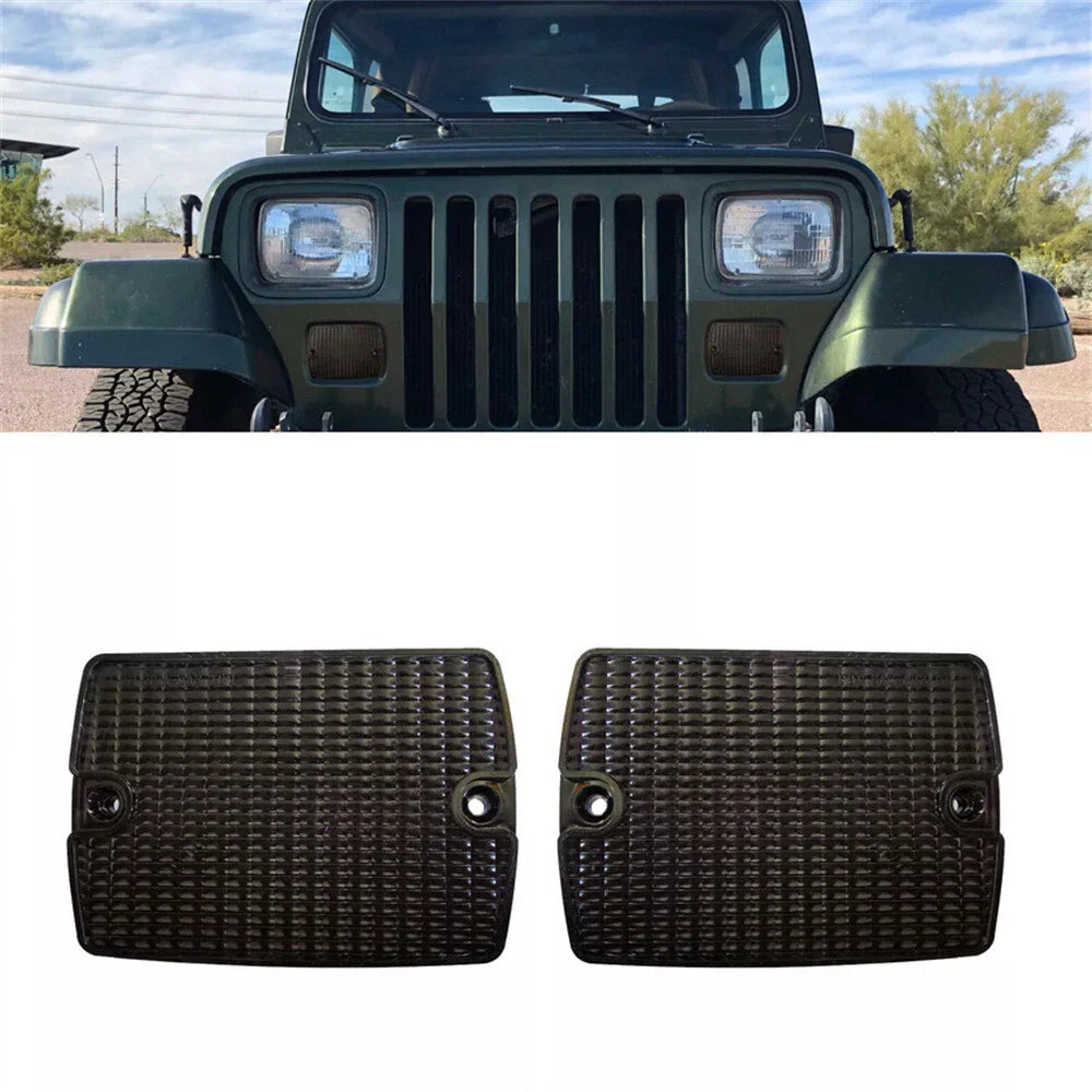 Smoked Front Turn Signal Light Housings for Jeep Wrangler (1987-1995)