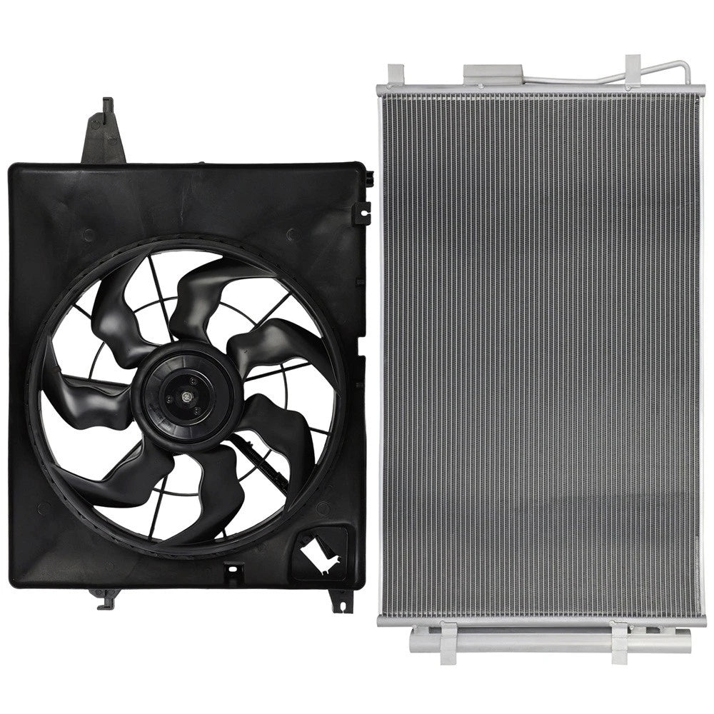 AC condenser and cooling fan assembly for Hyundai Santa Fe Sport (2013–2018)