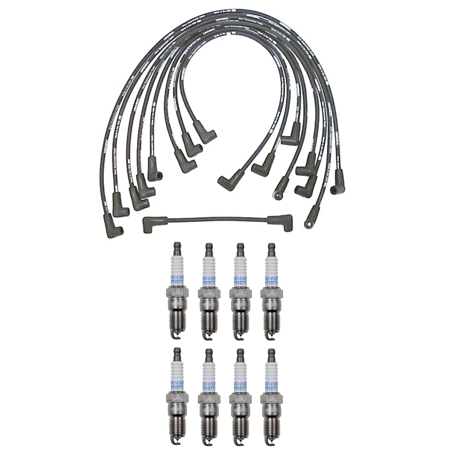 Denso Wire Set & 8 Platinum TT Spark Plugs Kit for GMC 5.7L V8 (Std Asp)