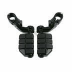 1 1/4" Chrome/Black Short Angled Highway Bar Footpegs for Harley