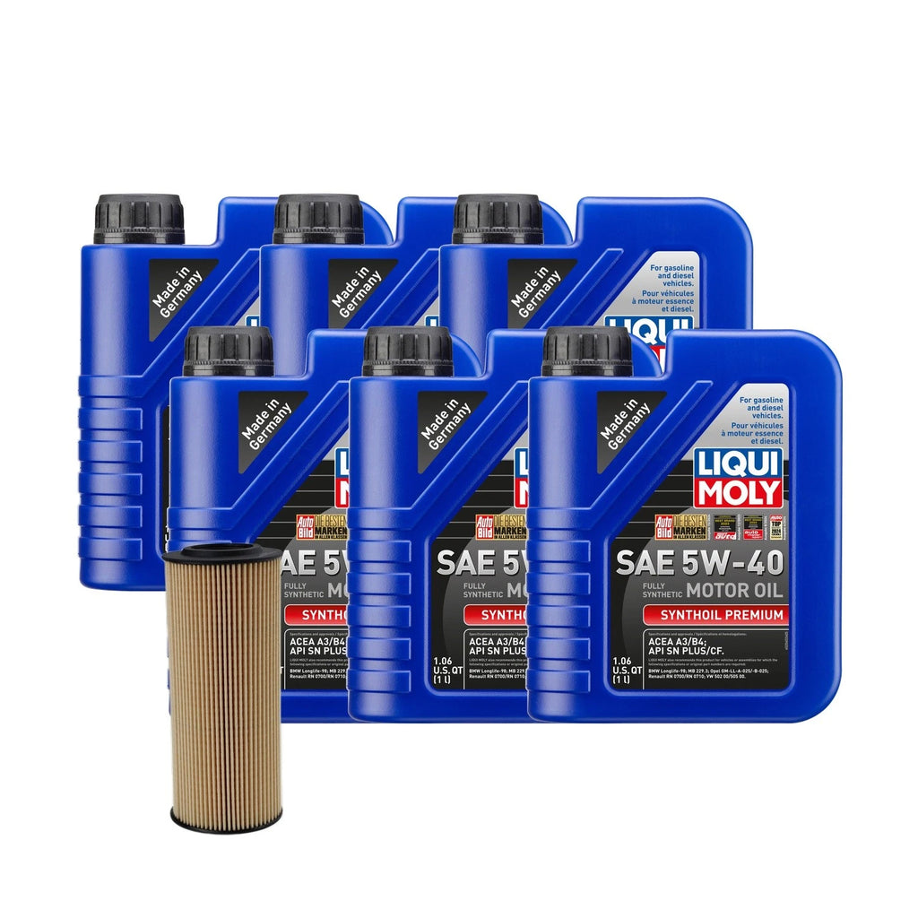 6L Liqui Moly Synthoil Premium SAE 5W-40 Oil Change Kit for Audi V6 (2004–2012)