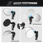 Universal 180° Foldable Quick Flip Convex Mirrors for Harley Touring