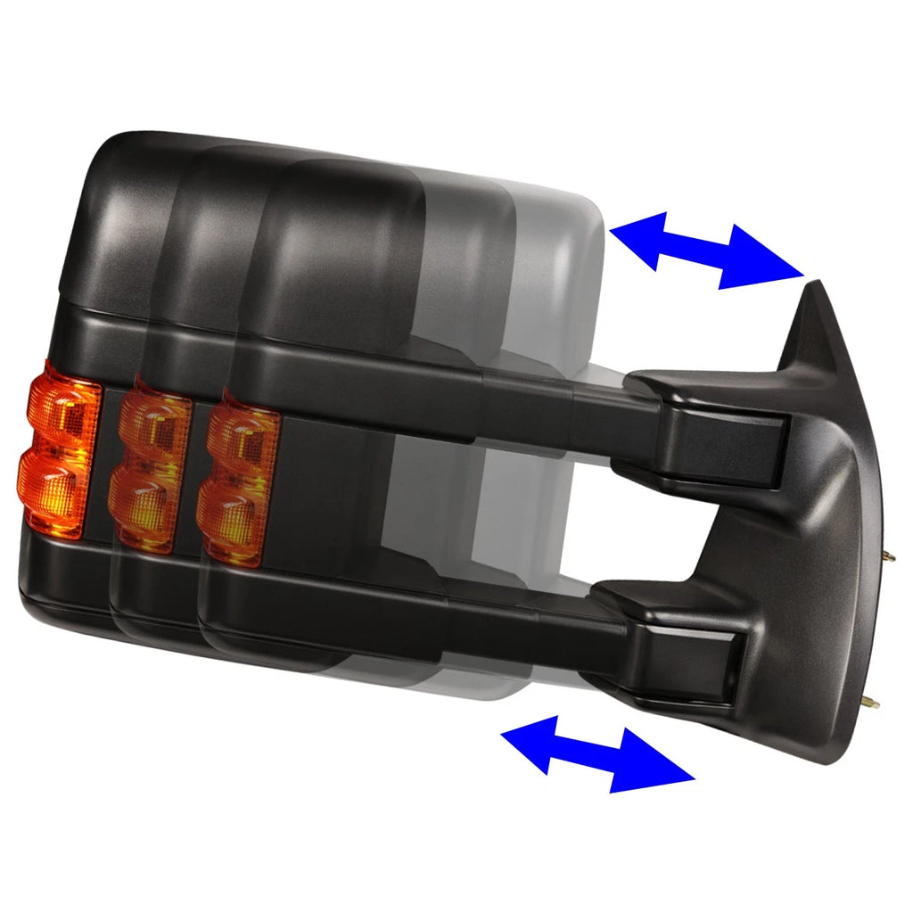 Right Side Manual Amber LED Turn Signal Towing Mirror for Ford Super Duty (2008–2016)
