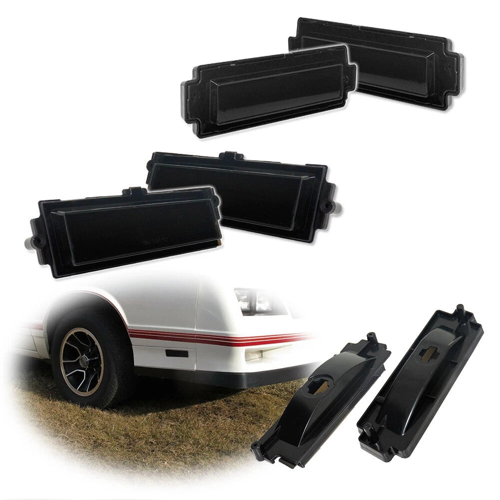 Smoked Black Front Rear Side Marker Lamp Housings for Chevy Monte Carlo SS
